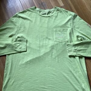 Vineyard Vines 2XB Men's Solid Green Long-Sleeve Graphic T-Shirt,100%Cotton,MINT